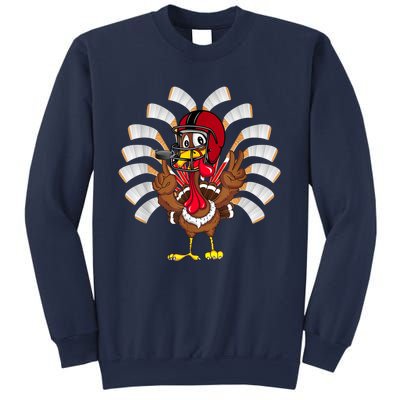 Ice Hockey Thanksgiving Turkey Playing Hockey Sweatshirt