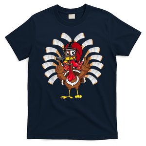 Ice Hockey Thanksgiving Turkey Playing Hockey T-Shirt