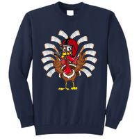 Ice Hockey Thanksgiving Turkey Playing Hockey Tall Sweatshirt