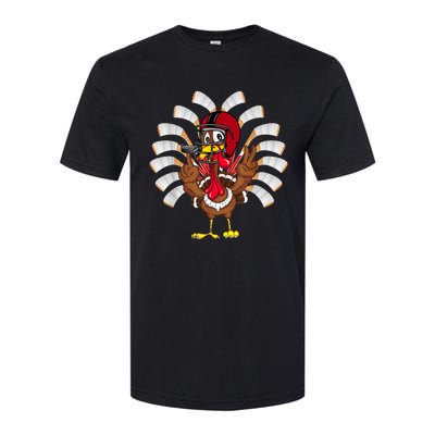 Ice Hockey Thanksgiving Turkey Playing Hockey Softstyle CVC T-Shirt