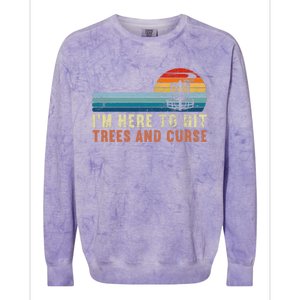 I'm Here To Hit Trees And Curse Disc Golf Gift Funny Colorblast Crewneck Sweatshirt