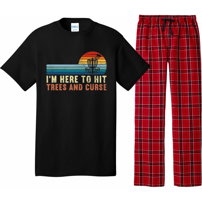 I'm Here To Hit Trees And Curse Disc Golf Gift Funny Pajama Set