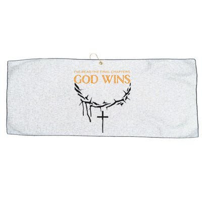 I Have The Last Chapters Of God Wins Distressed Quote Large Microfiber Waffle Golf Towel