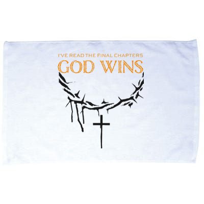 I Have The Last Chapters Of God Wins Distressed Quote Microfiber Hand Towel