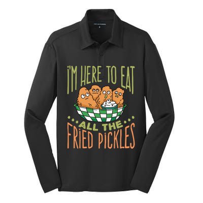 IM Here To Eat All The Fried Pickles Silk Touch Performance Long Sleeve Polo