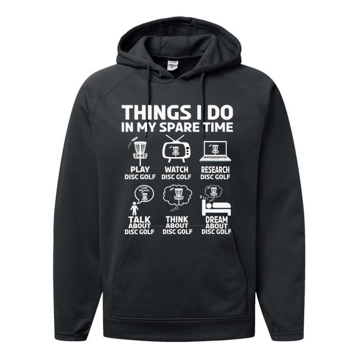 I'm Here To Hit Trees And Curse Disc Golf Frisbee Player Performance Fleece Hoodie