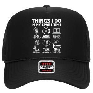 I'm Here To Hit Trees And Curse Disc Golf Frisbee Player High Crown Mesh Back Trucker Hat