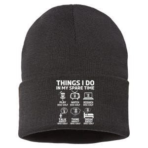 I'm Here To Hit Trees And Curse Disc Golf Frisbee Player Sustainable Knit Beanie