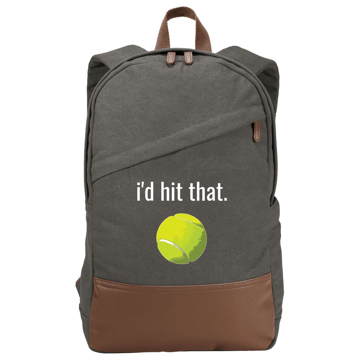 Id Hit That Tennis Shirts Funny Tennis Gift Cotton Canvas Backpack