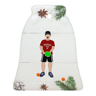 I'd Hit That Pickleball Sports Lover Paddleball Player Ceramic Bell Ornament