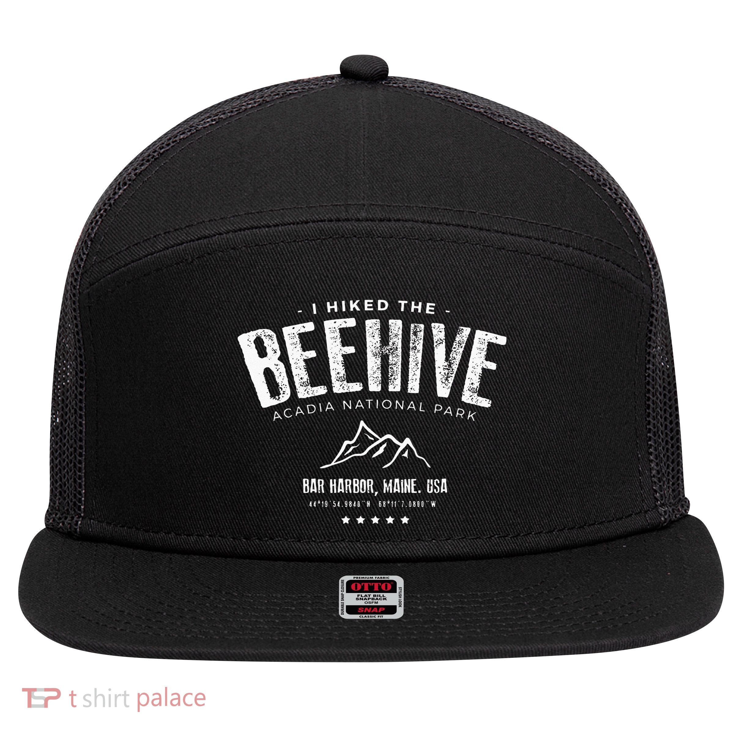 I Hiked The Beehive Trail Acadia National Park 7 Panel Mesh Trucker Snapback Hat