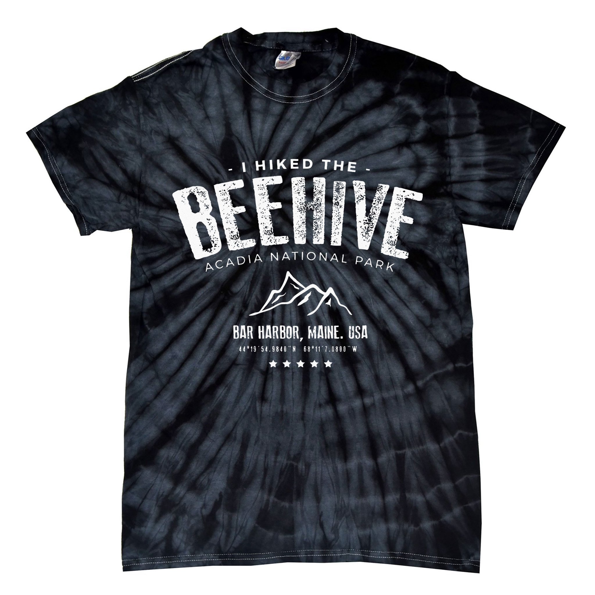 I Hiked The Beehive Trail Acadia National Park Tie-Dye T-Shirt