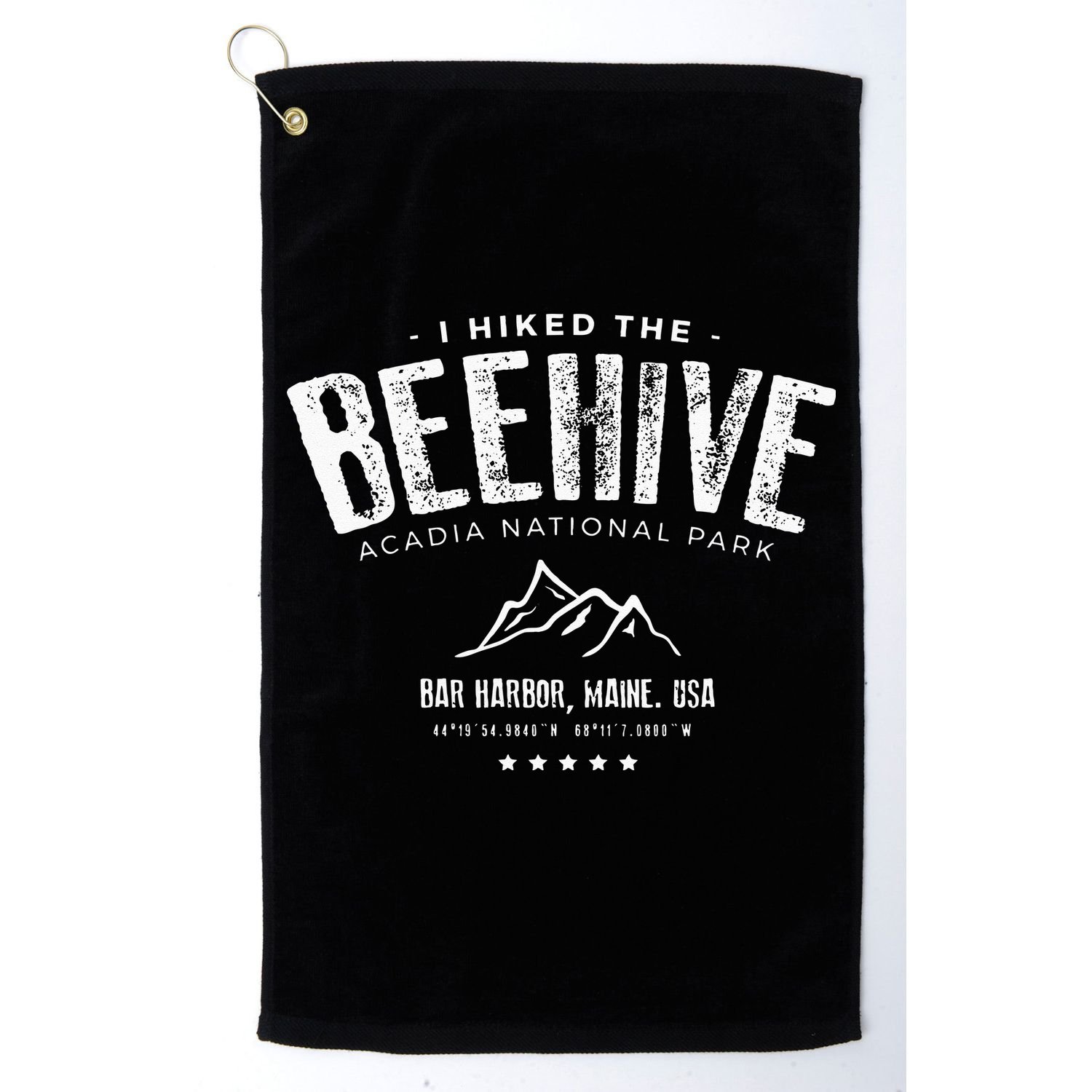 I Hiked The Beehive Trail Acadia National Park Golf Towel