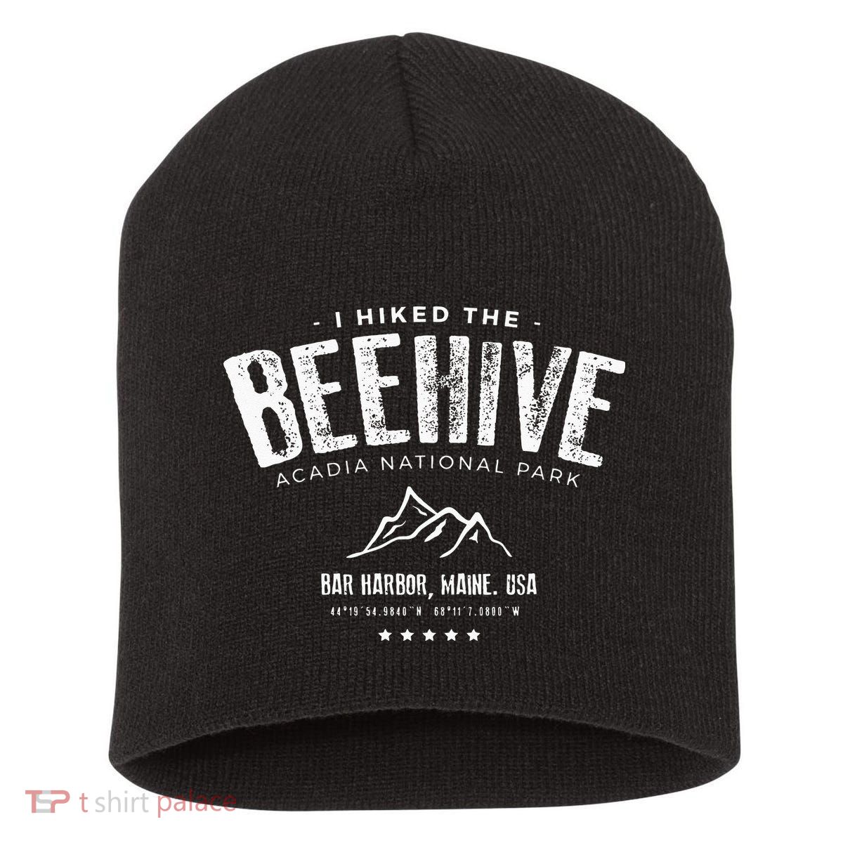 I Hiked The Beehive Trail Acadia National Park Short Acrylic Beanie