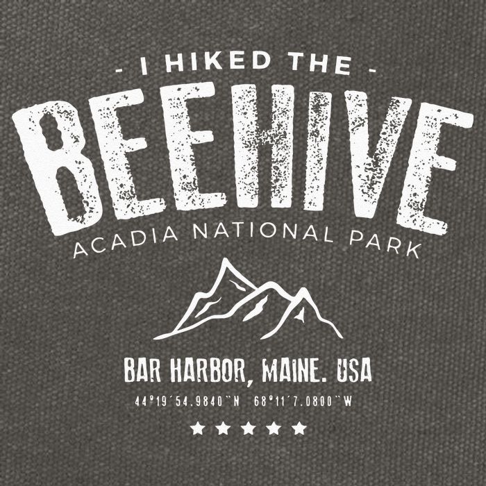 I Hiked The Beehive Trail Acadia National Park Cotton Canvas Backpack