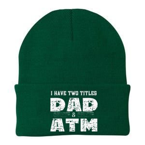 I Have Two Titles Dad & Atm Fathers Day Knit Cap Winter Beanie