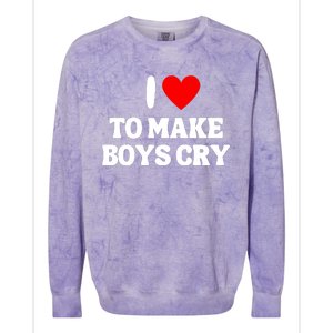 I Heart To Make Boys Cry Funny Red Heart Love Girls Colorblast Crewneck Sweatshirt