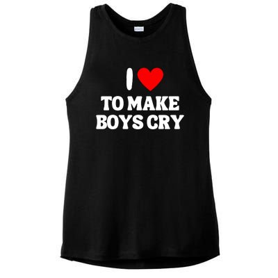 I Heart To Make Boys Cry Funny Red Heart Love Girls Ladies PosiCharge Tri-Blend Wicking Tank