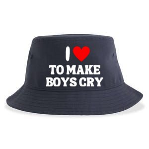 I Heart To Make Boys Cry Funny Red Heart Love Girls Sustainable Bucket Hat