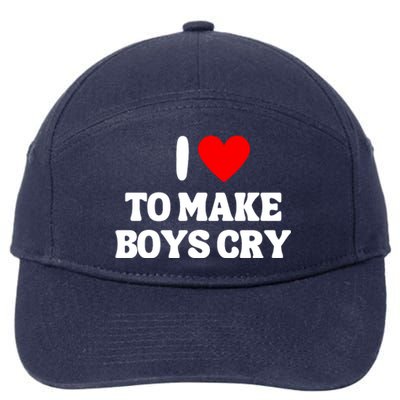 I Heart To Make Boys Cry Funny Red Heart Love Girls 7-Panel Snapback Hat