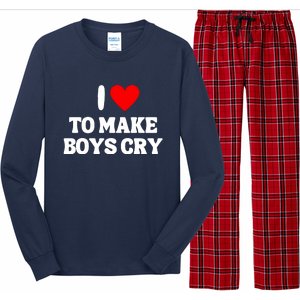 I Heart To Make Boys Cry Funny Red Heart Love Girls Long Sleeve Pajama Set