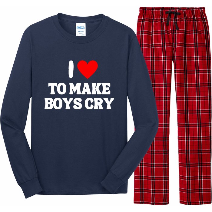 I Heart To Make Boys Cry Funny Red Heart Love Girls Long Sleeve Pajama Set