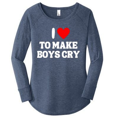 I Heart To Make Boys Cry Funny Red Heart Love Girls Women's Perfect Tri Tunic Long Sleeve Shirt