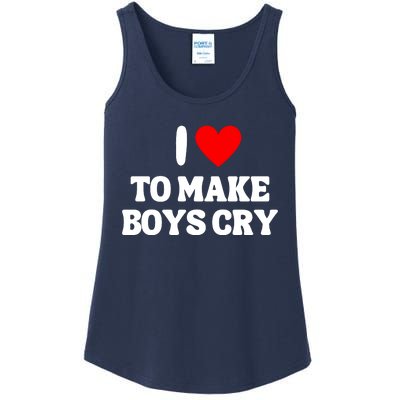 I Heart To Make Boys Cry Funny Red Heart Love Girls Ladies Essential Tank