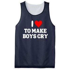 I Heart To Make Boys Cry Funny Red Heart Love Girls Mesh Reversible Basketball Jersey Tank