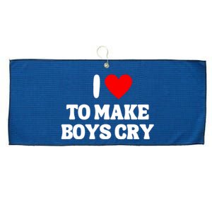 I Heart To Make Boys Cry Funny Red Heart Love Girls Large Microfiber Waffle Golf Towel