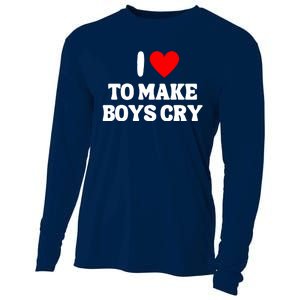 I Heart To Make Boys Cry Funny Red Heart Love Girls Cooling Performance Long Sleeve Crew