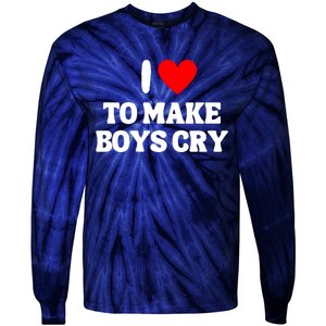 I Heart To Make Boys Cry Funny Red Heart Love Girls Tie-Dye Long Sleeve Shirt