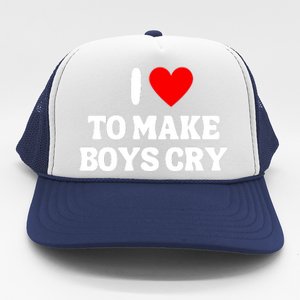 I Heart To Make Boys Cry Funny Red Heart Love Girls Trucker Hat