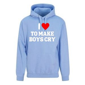 I Heart To Make Boys Cry Funny Red Heart Love Girls Unisex Surf Hoodie