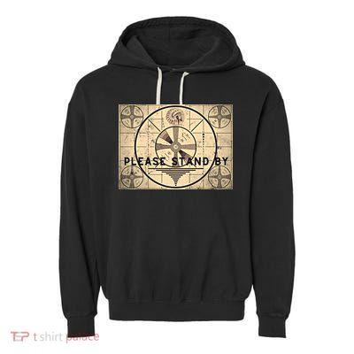 Indian Head TV Test Pattern Old Television Color Bars Garment-Dyed Fleece Hoodie