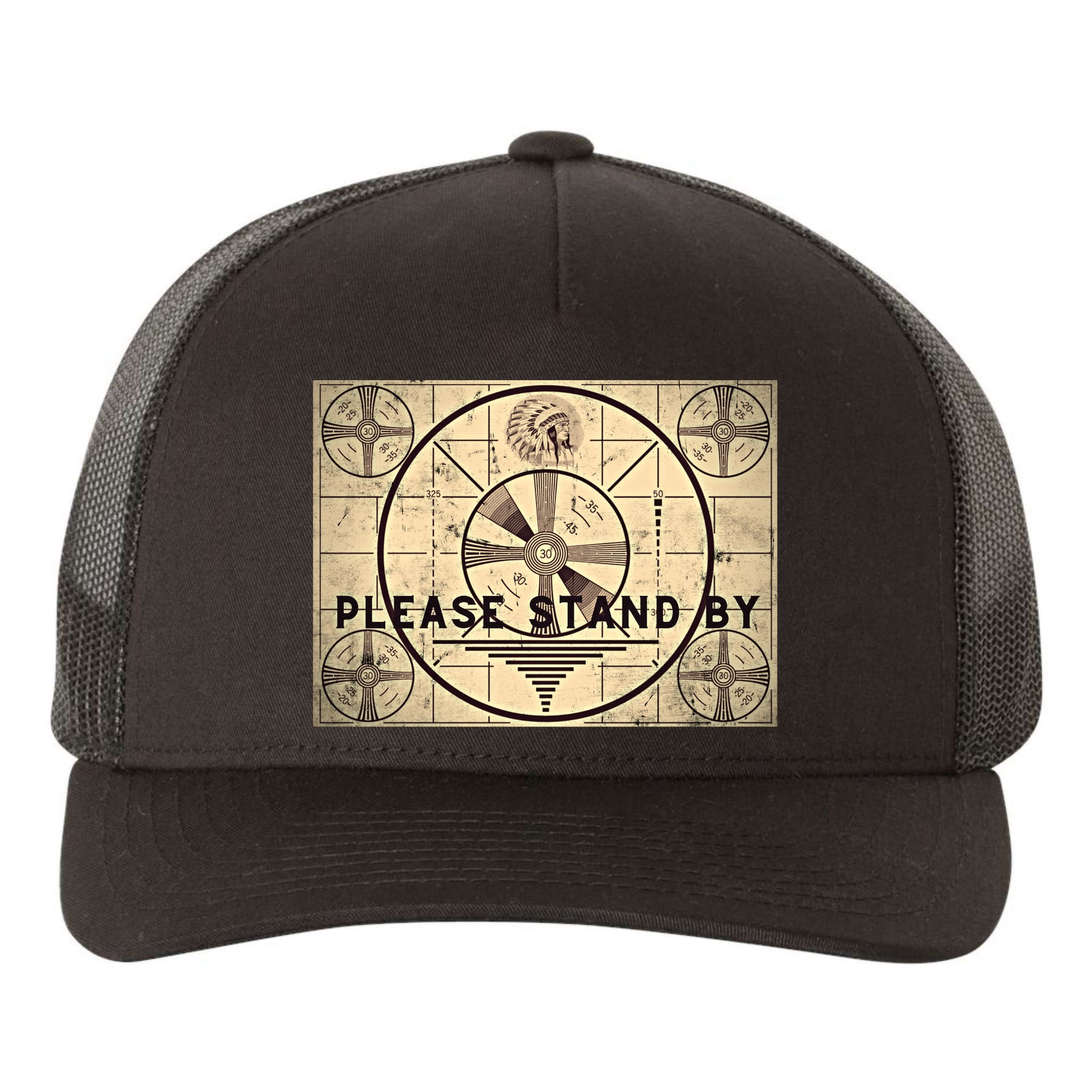 Indian Head TV Test Pattern Old Television Color Bars Yupoong Adult 5-Panel Trucker Hat