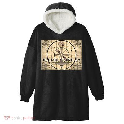 Indian Head TV Test Pattern Old Television Color Bars Hooded Wearable Blanket
