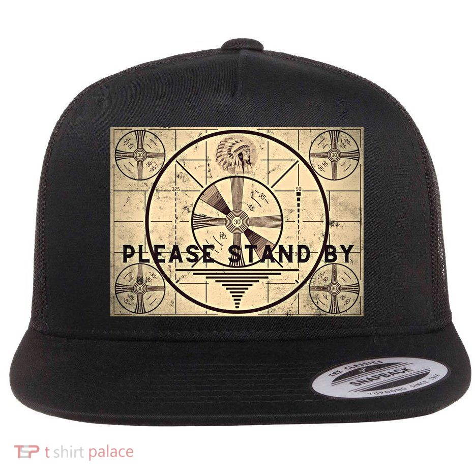 Indian Head TV Test Pattern Old Television Color Bars Flat Bill Trucker Hat