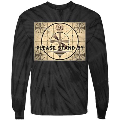 Indian Head TV Test Pattern Old Television Color Bars Tie-Dye Long Sleeve Shirt