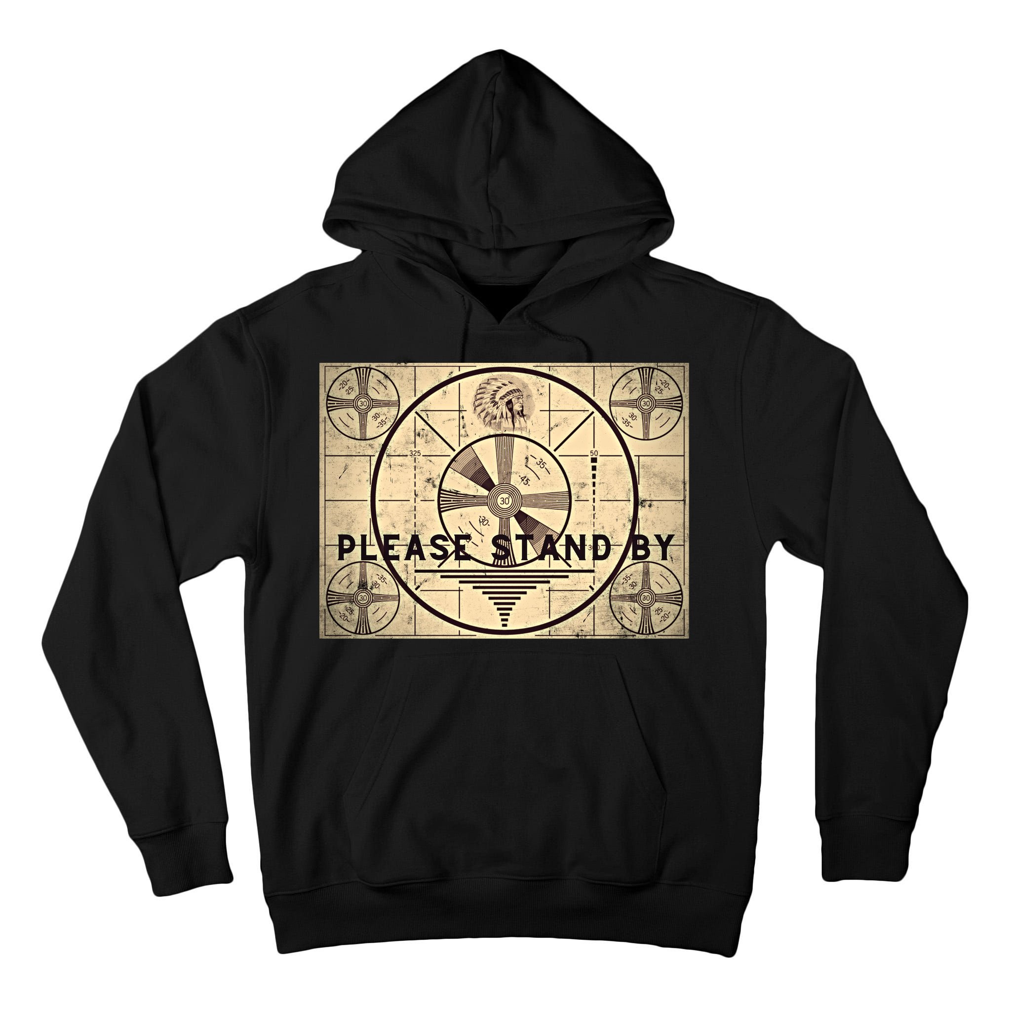 Indian Head TV Test Pattern Old Television Color Bars Tall Hoodie