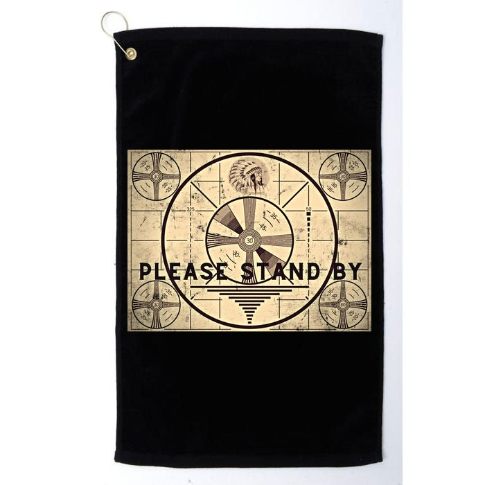 Indian Head TV Test Pattern Old Television Color Bars Golf Towel