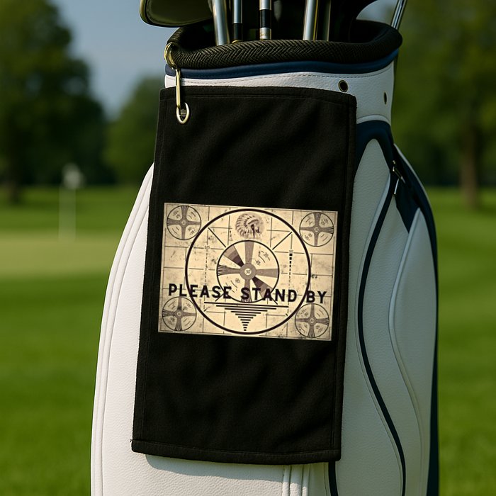 Indian Head TV Test Pattern Old Television Color Bars Golf Towel