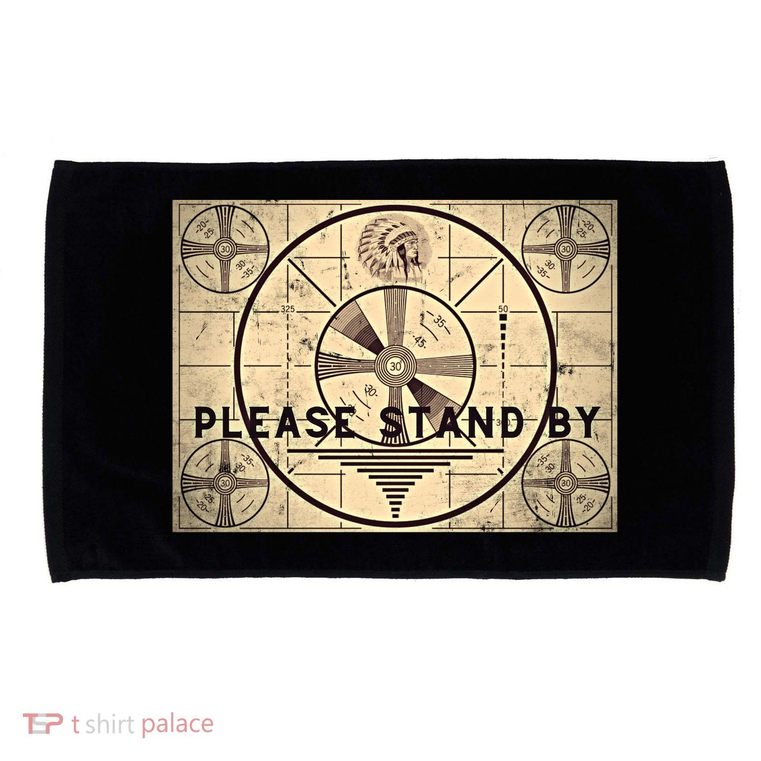 Indian Head TV Test Pattern Old Television Color Bars Microfiber Hand Towel