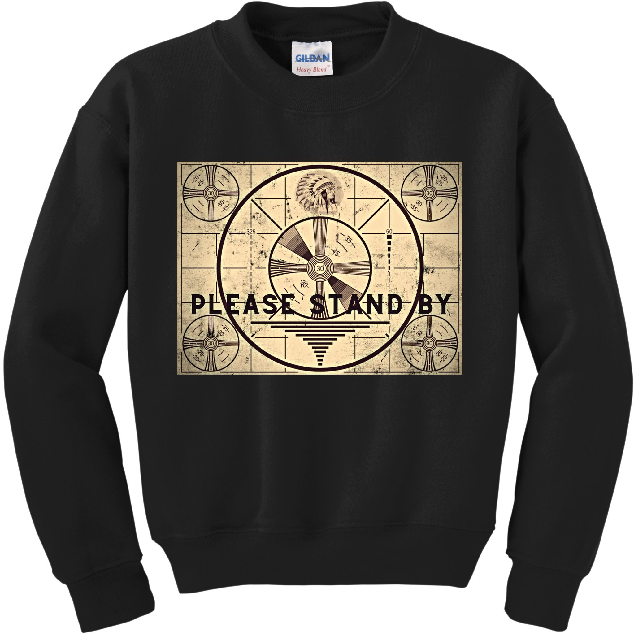 Indian Head TV Test Pattern Old Television Color Bars Kids Sweatshirt