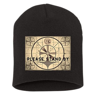 Indian Head TV Test Pattern Old Television Color Bars Short Acrylic Beanie