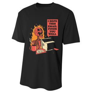 I Hope This Email Finds You Well Funny Skeleton Performance Sprint T-Shirt