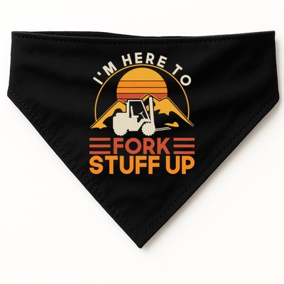Im Here To Fork Stuff Up Forklift Driver Forklift USA-Made Doggie Bandana