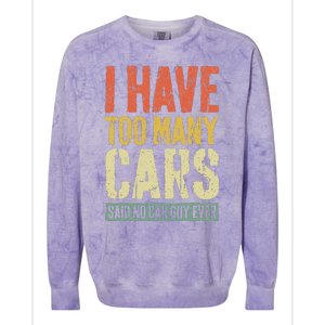 I Have Too Many Cars T Car Guy Car Collector Colorblast Crewneck Sweatshirt