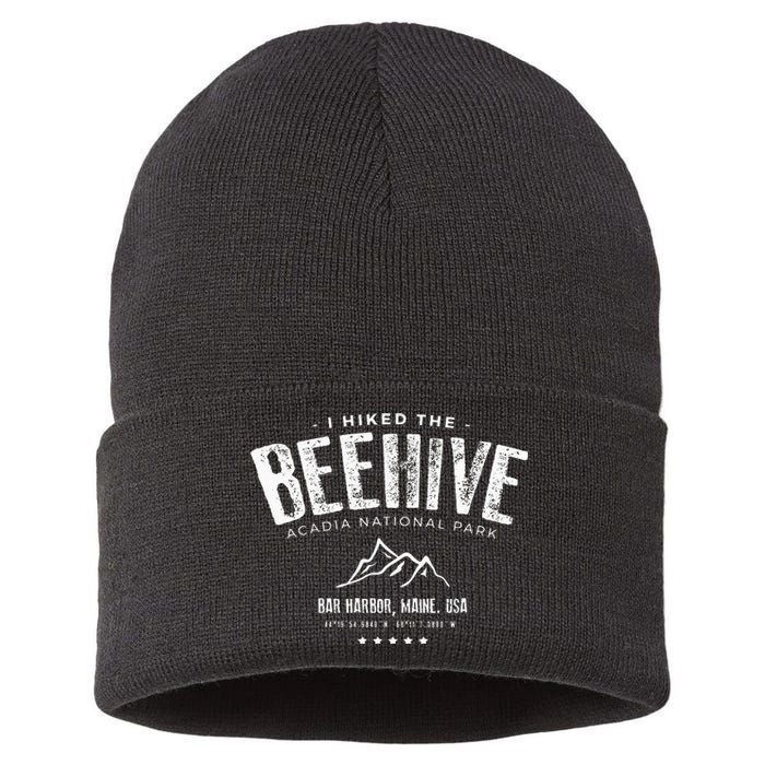 I Hiked The Beehive Trail Acadia National Park Sustainable Knit Beanie