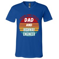 I Have Two Titles Dad And Highway Engineer Funny Gift V-Neck T-Shirt